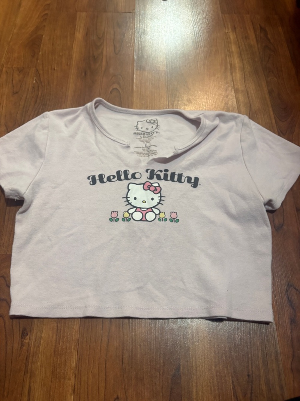 Hello Kitty Pastel Pink Graphic Crop Tee
